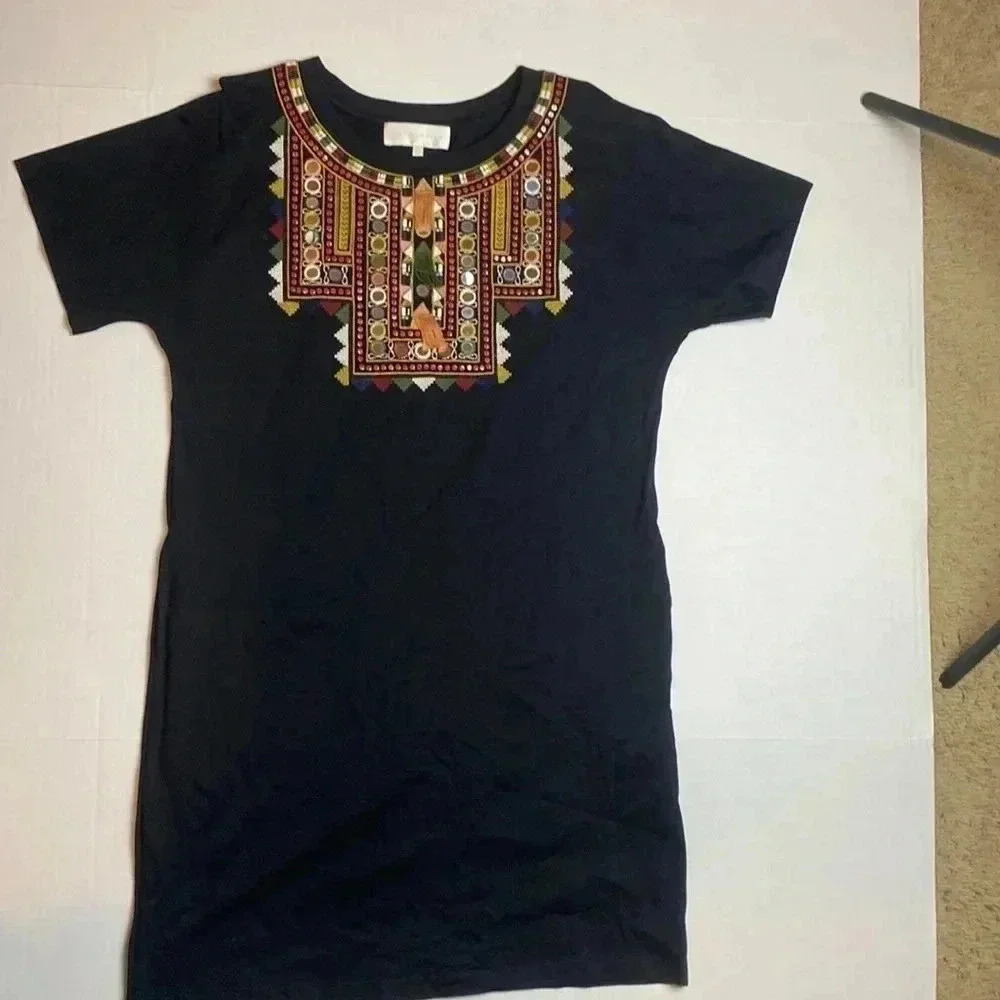 Souk Indigo embellished T-shirt dress NWOT